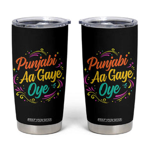 Punjabi Aa Gaye Oye Tumbler Cup Funny Indian Holi Gifts TS11 Black Print Your Wear