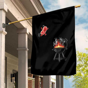Funny BBQ Steak Meme Cute Meat Jumping Into Grill Garden Flag TS11 Print Your Wear