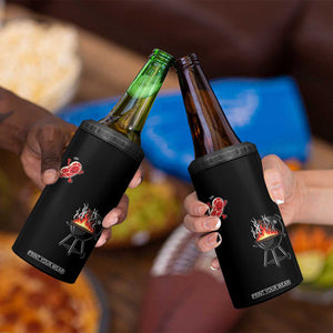 Funny BBQ Steak Meme Cute Meat Jumping Into Grill 4 in 1 Can Cooler Tumbler TS11 Print Your Wear