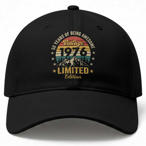 50th Birthday Baseball Cap Vintage 1976 Limited Edition Retro 50 Years Of Being Awesome Mountain