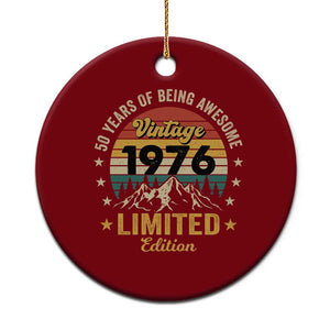50th Birthday Ceramic Ornament Vintage 1976 Limited Edition Retro 50 Years Of Being Awesome Mountain TS11 1pc Red Print Your Wear