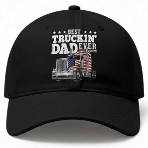 Best Truckin Dad Ever Baseball Cap Funny Rig Trucker Fathers Day