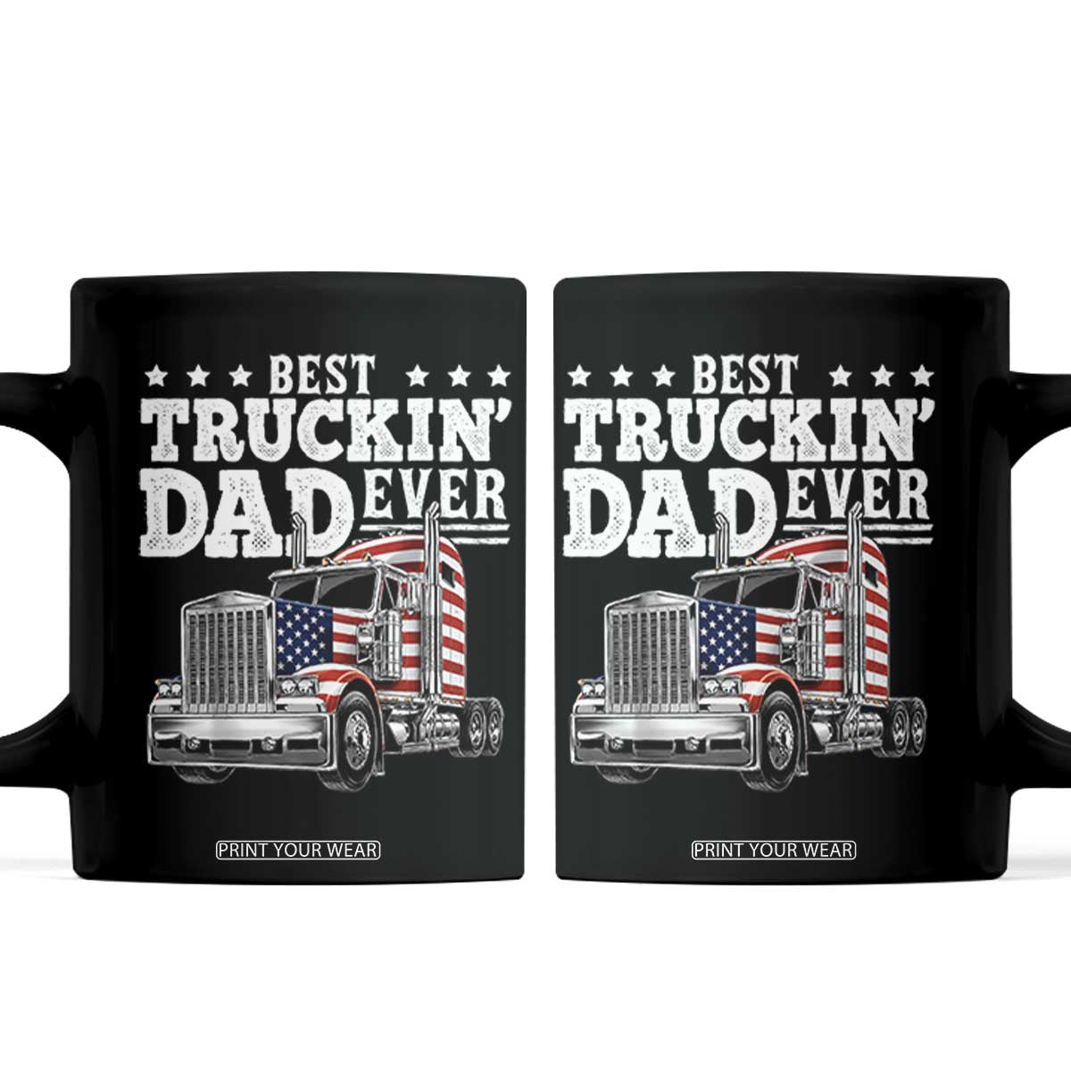 Best Truckin Dad Ever Coffee Mug Funny Rig Trucker Fathers Day