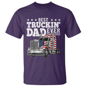 Best Truckin Dad Ever T Shirt Funny Rig Trucker Fathers Day TS11 Purple Print Your Wear