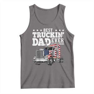 Best Truckin Dad Ever Tank Top Funny Rig Trucker Fathers Day TS11 Deep Heather Print Your Wear