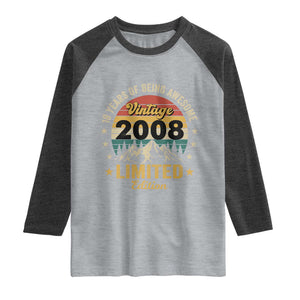 18th Birthday Raglan Shirt Vintage 2008 Limited Edition Retro 18 Years Of Being Awesome Mountain