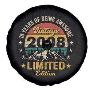 18th Birthday Spare Tire Cover Vintage 2008 Limited Edition Retro 18 Years Of Being Awesome Mountain