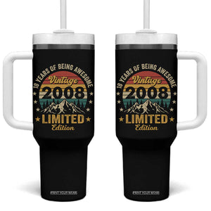 18th Birthday Tumbler With Handle Vintage 2008 Limited Edition Retro 18 Years Of Being Awesome Mountain