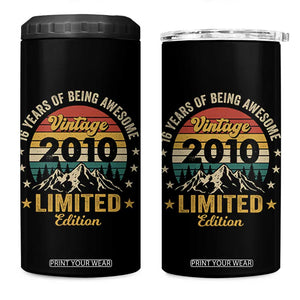 16th Birthday 4 in 1 Can Cooler Tumbler Vintage 2010 Limited Edition Retro 16 Years Of Being Awesome Mountain