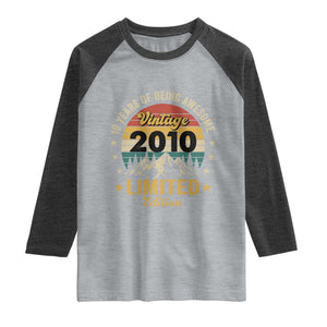 16th Birthday Raglan Shirt Vintage 2010 Limited Edition Retro 16 Years Of Being Awesome Mountain