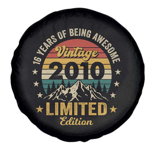 16th Birthday Spare Tire Cover Vintage 2010 Limited Edition Retro 16 Years Of Being Awesome Mountain