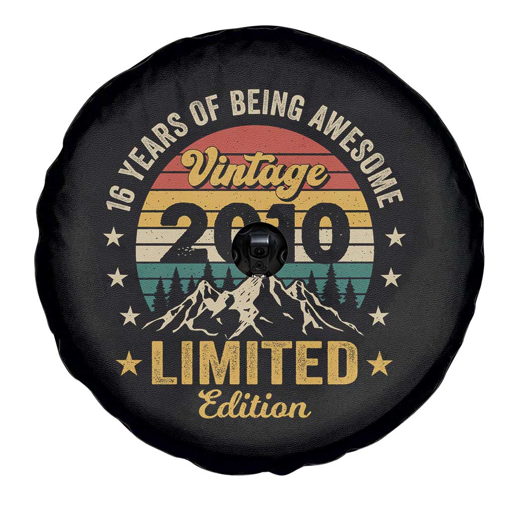 16th Birthday Spare Tire Cover Vintage 2010 Limited Edition Retro 16 Years Of Being Awesome Mountain