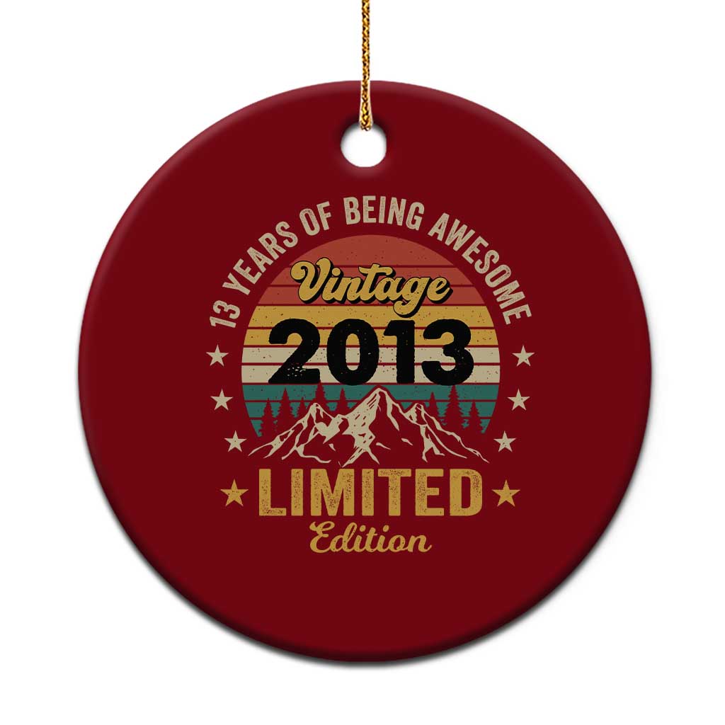 13th Birthday Ceramic Ornament Vintage 2013 Limited Edition Retro 13 Years Of Being Awesome Mountain