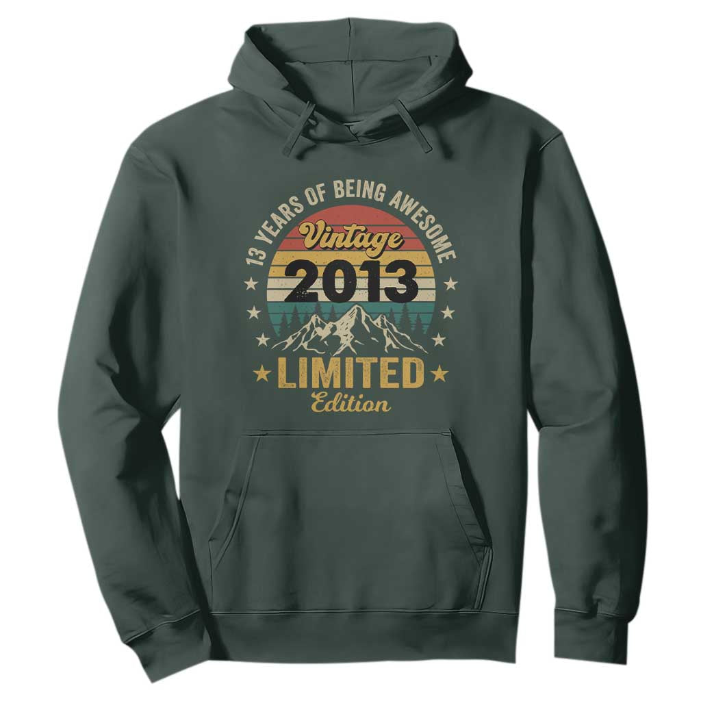 13th Birthday Hoodie Vintage 2013 Limited Edition Retro 13 Years Of Being Awesome Mountain