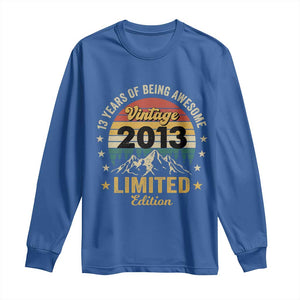 13th Birthday Long Sleeve Shirt Vintage 2013 Limited Edition Retro 13 Years Of Being Awesome Mountain