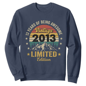 13th Birthday Sweatshirt Vintage 2013 Limited Edition Retro 13 Years Of Being Awesome Mountain
