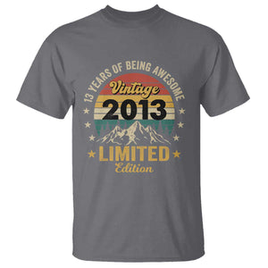 13th Birthday T Shirt Vintage 2013 Limited Edition Retro 13 Years Of Being Awesome Mountain