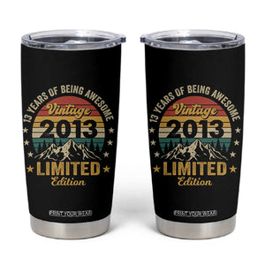13th Birthday Tumbler Cup Vintage 2013 Limited Edition Retro 13 Years Of Being Awesome Mountain