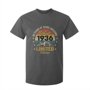 90th Birthday T Shirt For Kid Vintage 1936 Limited Edition Retro 90 Years Of Being Awesome Mountain