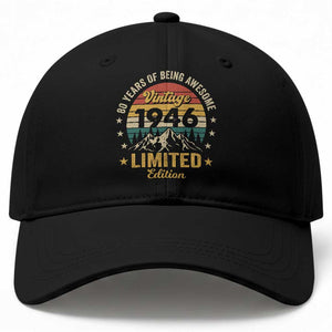 80th Birthday Baseball Cap Vintage 1946 Limited Edition Retro 80 Years Of Being Awesome Mountain