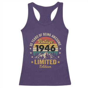 80th Birthday Racerback Tank Top Vintage 1946 Limited Edition Retro 80 Years Of Being Awesome Mountain