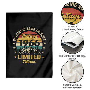 60th Birthday Garden Flag Vintage 1966 Limited Edition Retro 60 Years Of Being Awesome Mountain TS11 Print Your Wear