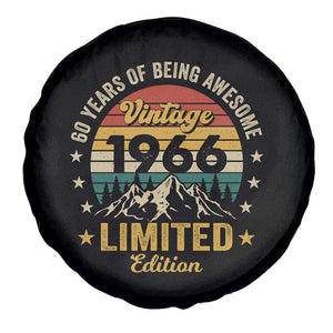 60th Birthday Spare Tire Cover Vintage 1966 Limited Edition Retro 60 Years Of Being Awesome Mountain TS11 Print Your Wear