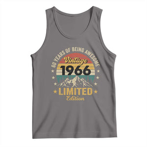 60th Birthday Tank Top Vintage 1966 Limited Edition Retro 60 Years Of Being Awesome Mountain TS11 Deep Heather Print Your Wear