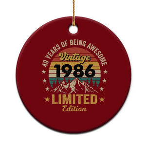 40th Birthday Ceramic Ornament Vintage 1986 Limited Edition Retro 40 Years Of Being Awesome Mountain TS11 1pc Red Print Your Wear