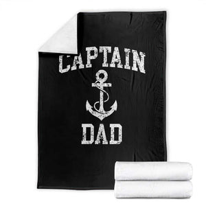 Captain Dad Throw Blanket Boat Pontoon Father Fishing Sailor TS11 Black Print Your Wear
