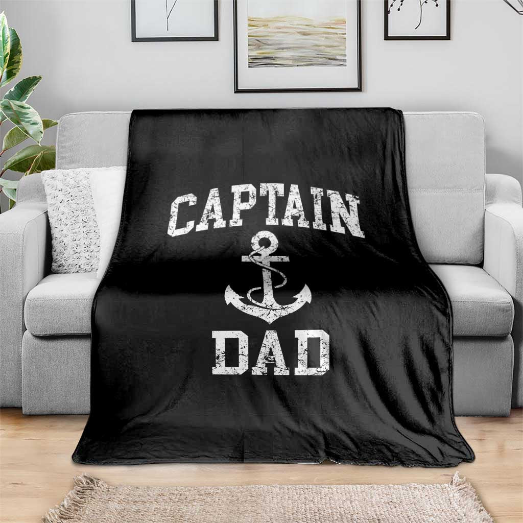 Captain Dad Throw Blanket Boat Pontoon Father Fishing Sailor TS11 Print Your Wear