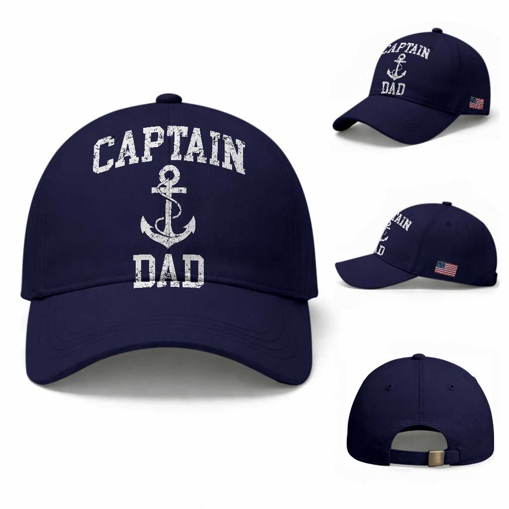 Captain Dad Baseball Cap Boat Pontoon Father Fishing Sailor