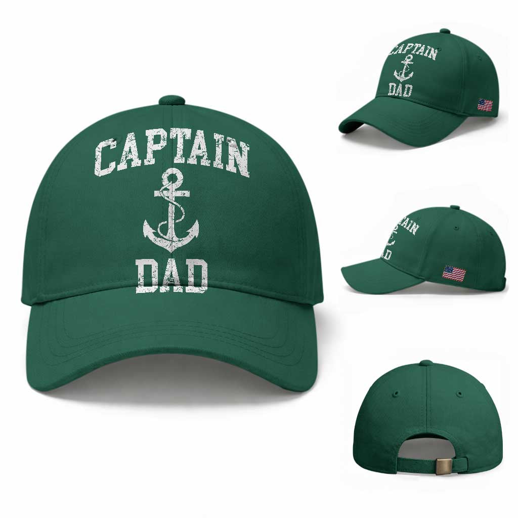 Captain Dad Baseball Cap Boat Pontoon Father Fishing Sailor