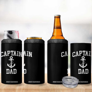 Captain Dad 4 in 1 Can Cooler Tumbler Boat Pontoon Father Fishing Sailor TS11 Print Your Wear