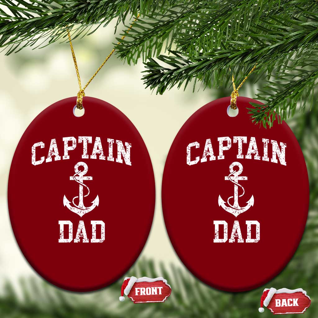 Captain Dad Ceramic Ornament Boat Pontoon Father Fishing Sailor TS11 Print Your Wear