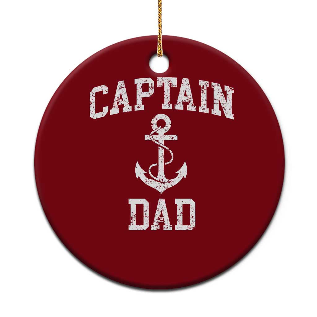Captain Dad Ceramic Ornament Boat Pontoon Father Fishing Sailor TS11 1pc Red Print Your Wear