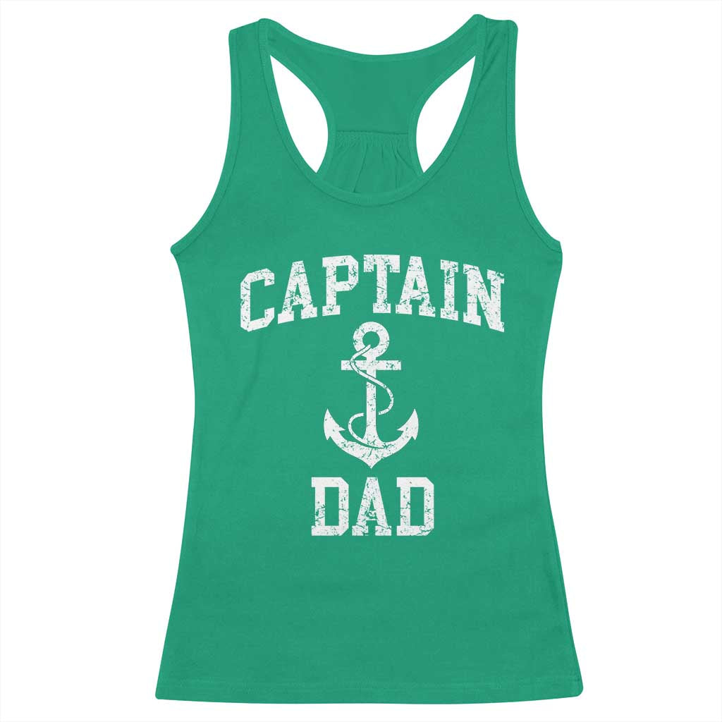 Captain Dad Racerback Tank Top Boat Pontoon Father Fishing Sailor TS11 Irish Green Print Your Wear
