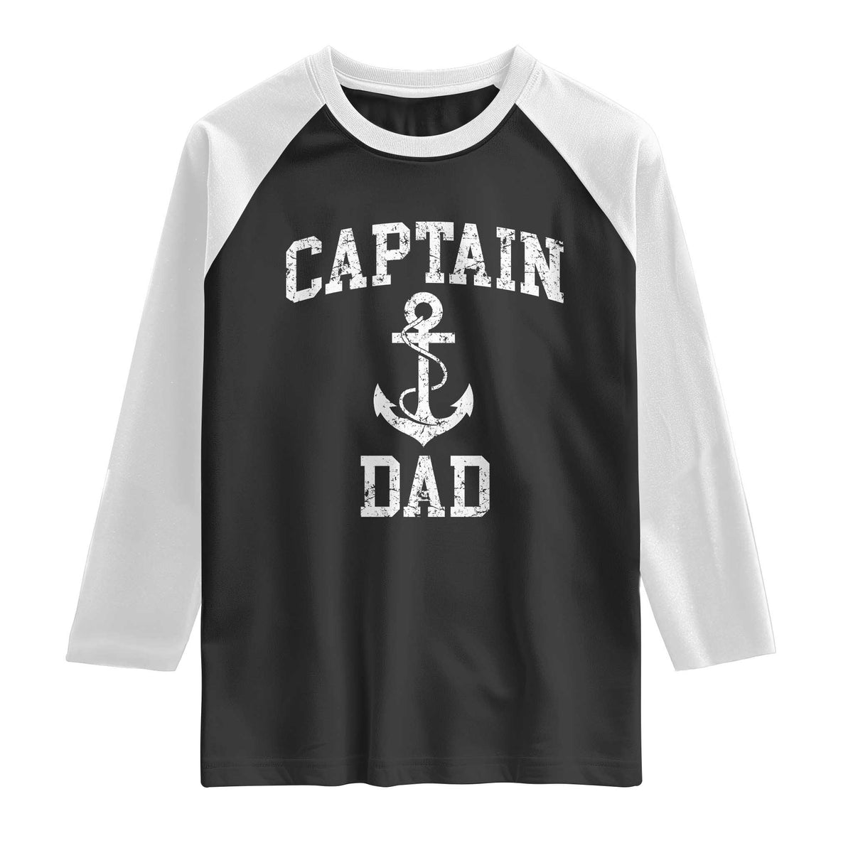 Captain Dad Raglan Shirt Boat Pontoon Father Fishing Sailor TS11 Black White Print Your Wear