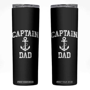Captain Dad Skinny Tumbler Boat Pontoon Father Fishing Sailor TS11 Black Print Your Wear