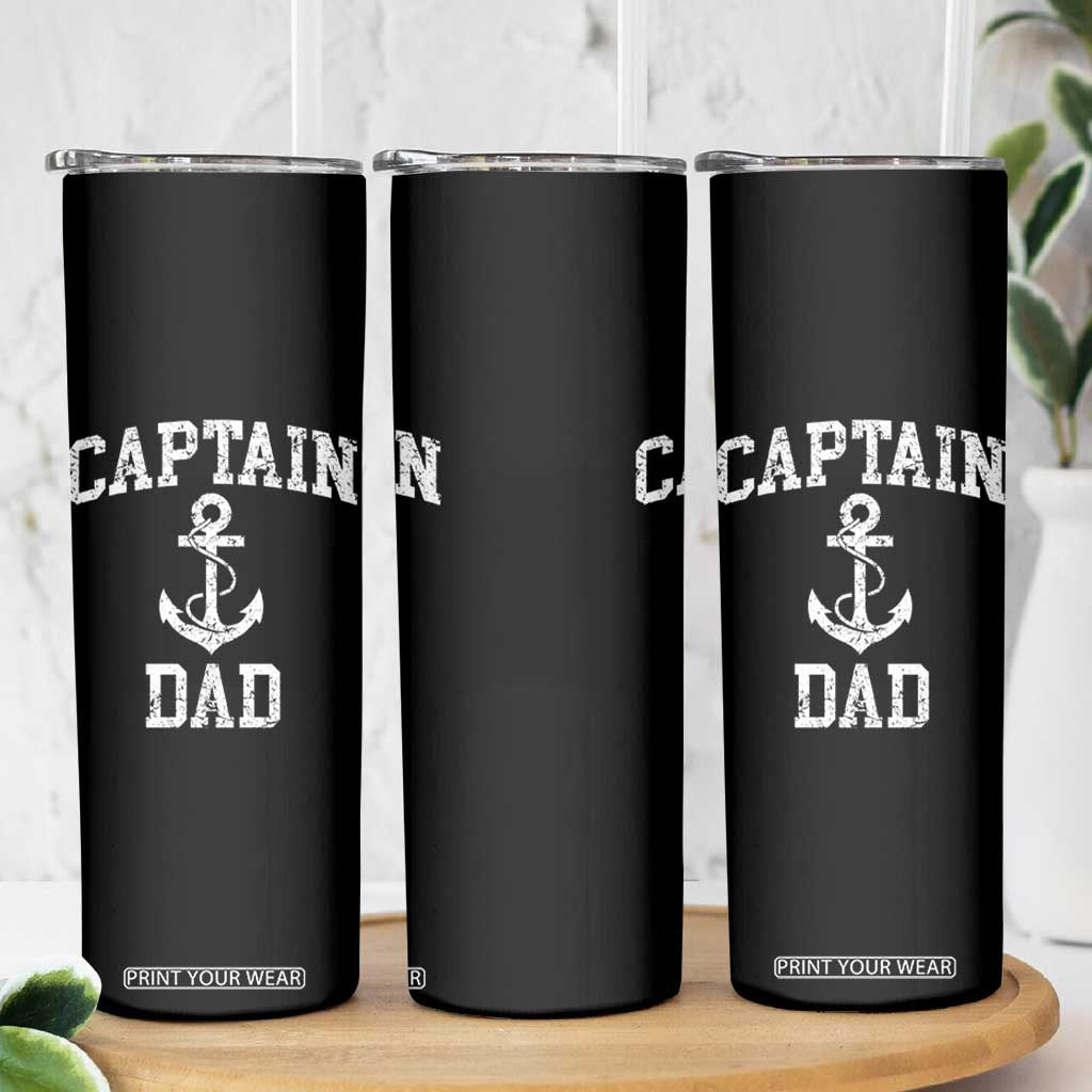 Captain Dad Skinny Tumbler Boat Pontoon Father Fishing Sailor TS11 Print Your Wear