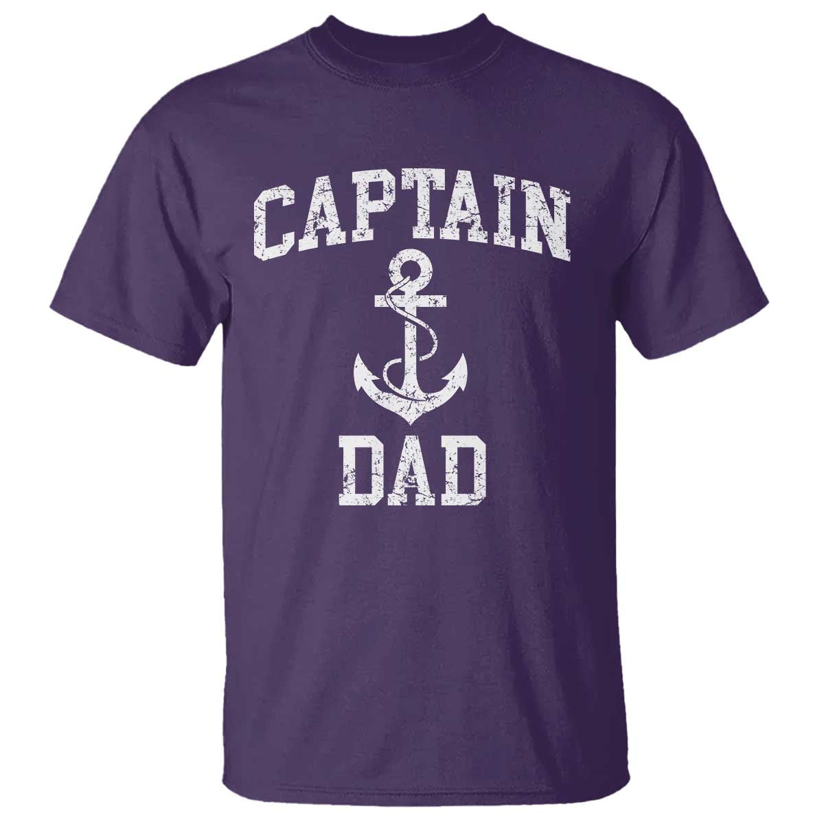 Captain Dad T Shirt Boat Pontoon Father Fishing Sailor TS11 Purple Print Your Wear