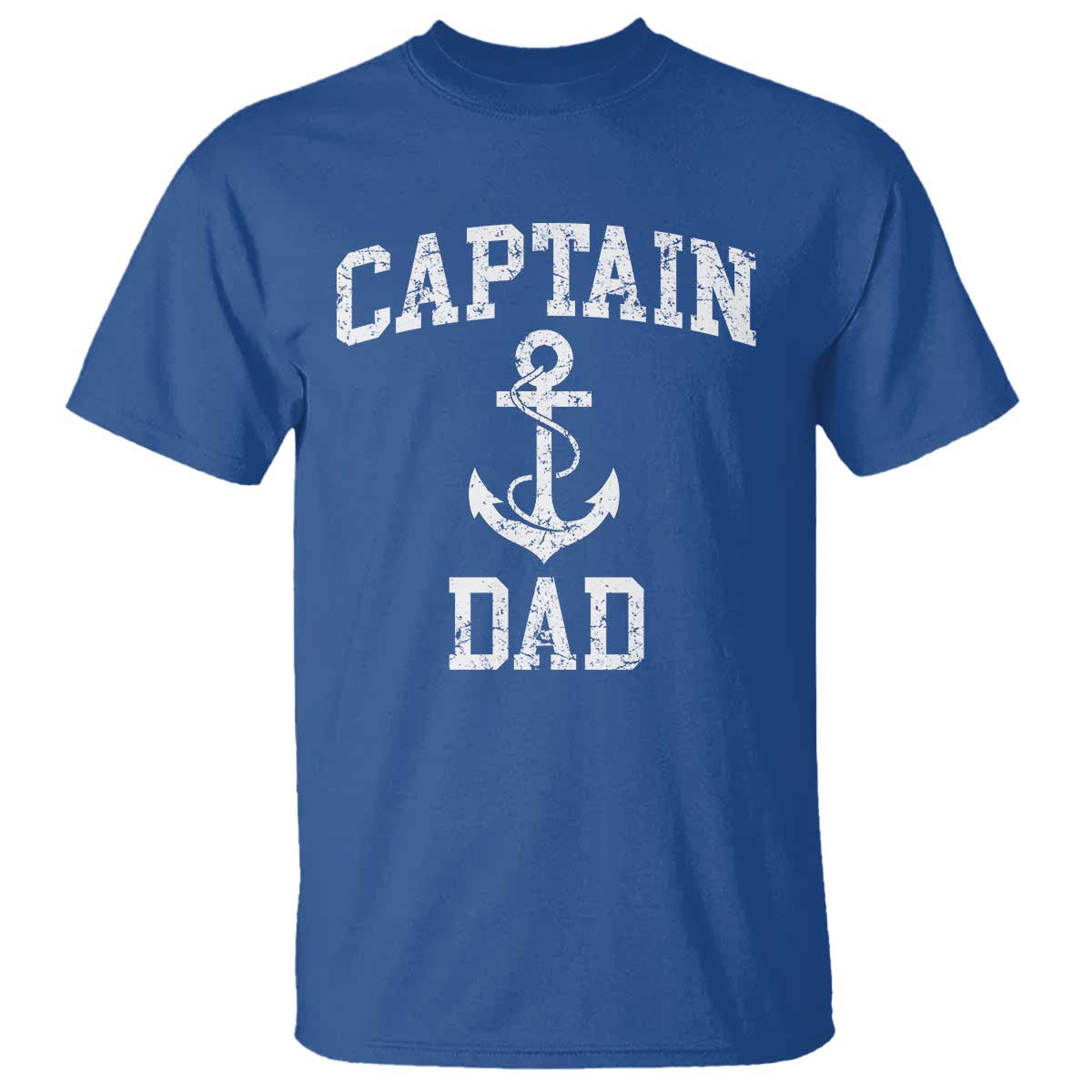 Captain Dad T Shirt Boat Pontoon Father Fishing Sailor TS11 Royal Blue Print Your Wear