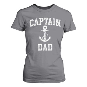 Captain Dad T Shirt For Women Boat Pontoon Father Fishing Sailor TS11 Charcoal Print Your Wear