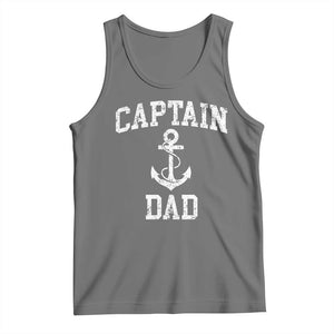Captain Dad Tank Top Boat Pontoon Father Fishing Sailor TS11 Black Heather Print Your Wear