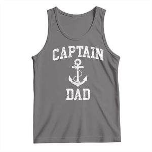 Captain Dad Tank Top Boat Pontoon Father Fishing Sailor TS11 Deep Heather Print Your Wear