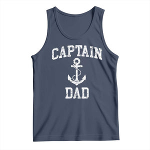 Captain Dad Tank Top Boat Pontoon Father Fishing Sailor TS11 Navy Print Your Wear