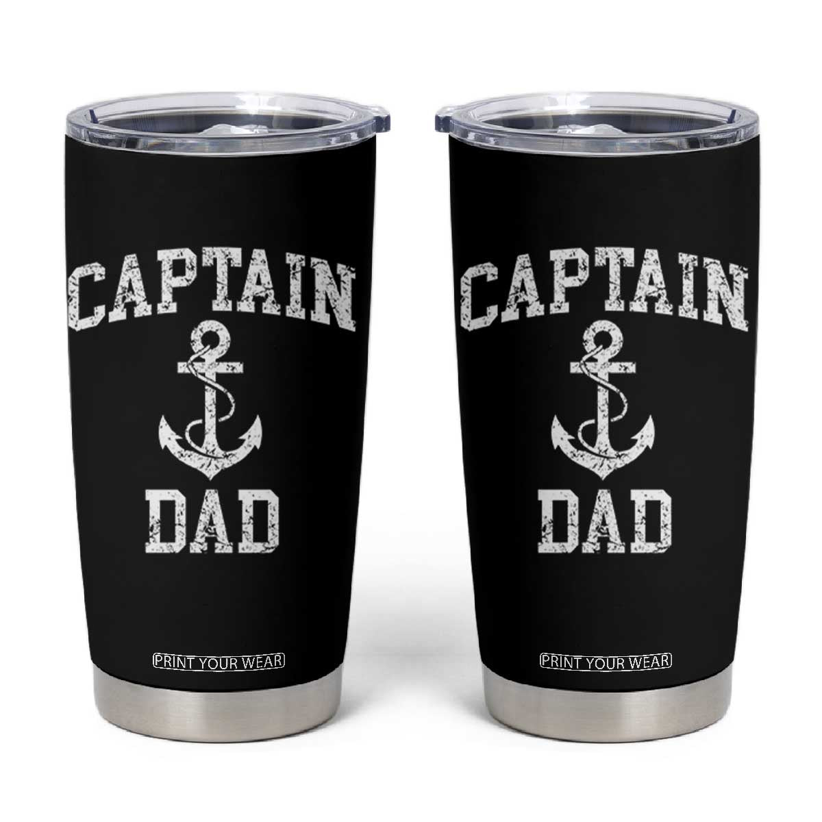Captain Dad Tumbler Cup Boat Pontoon Father Fishing Sailor TS11 Black Print Your Wear
