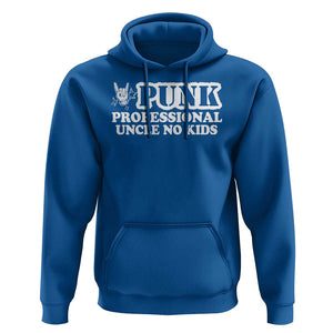 Funny Uncle Hoodie Professional Uncle No Kids Rock Hand Sign TS11 Royal Blue Print Your Wear