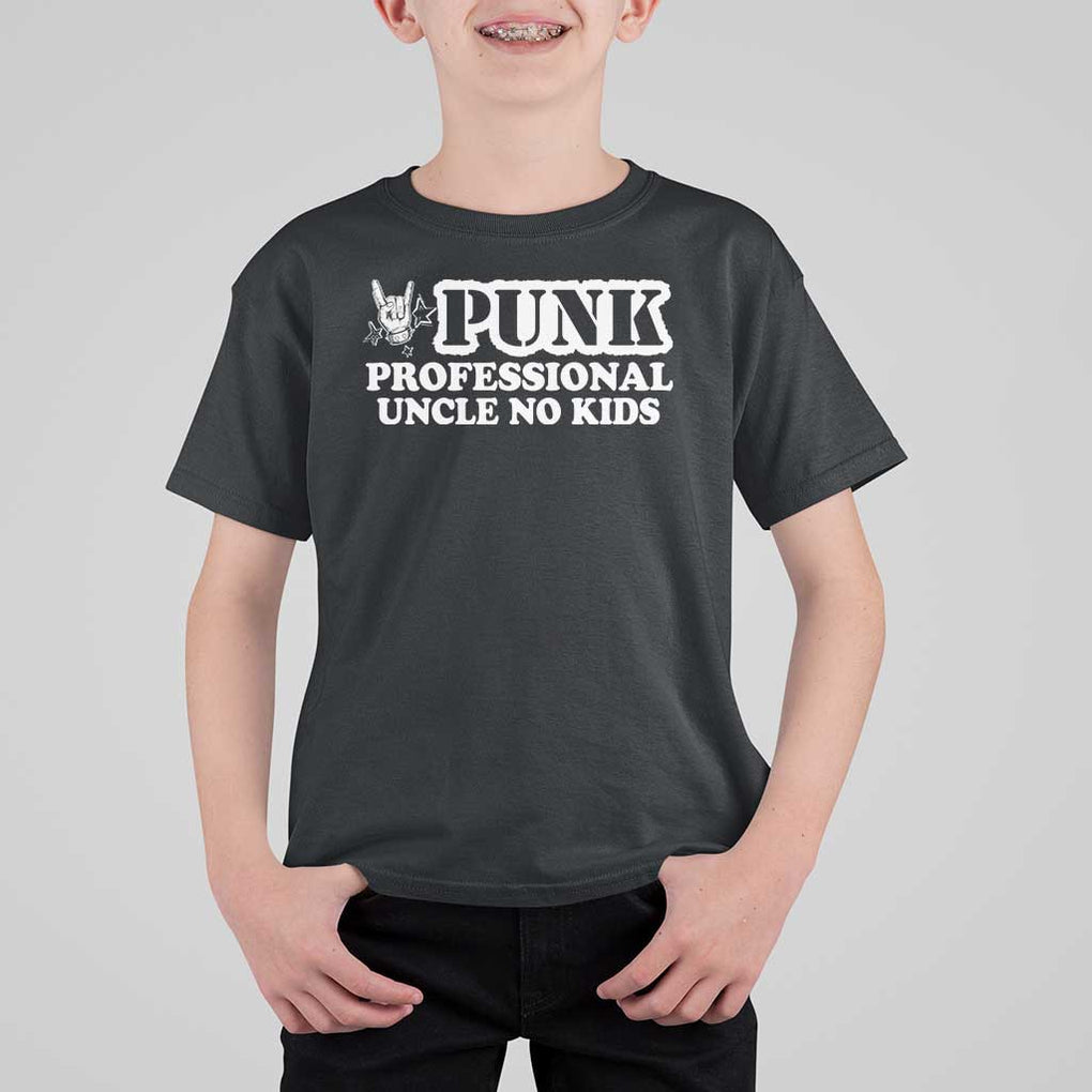 Funny Uncle T Shirt For Kid Professional Uncle No Kids Rock Hand Sign TS11 Black Print Your Wear