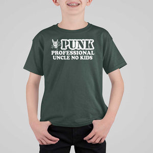 Funny Uncle T Shirt For Kid Professional Uncle No Kids Rock Hand Sign TS11 Dark Forest Green Print Your Wear